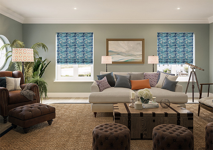 Melody Velvet, Blue Lagoon - Twist&Fit Roman Blind - Image 8